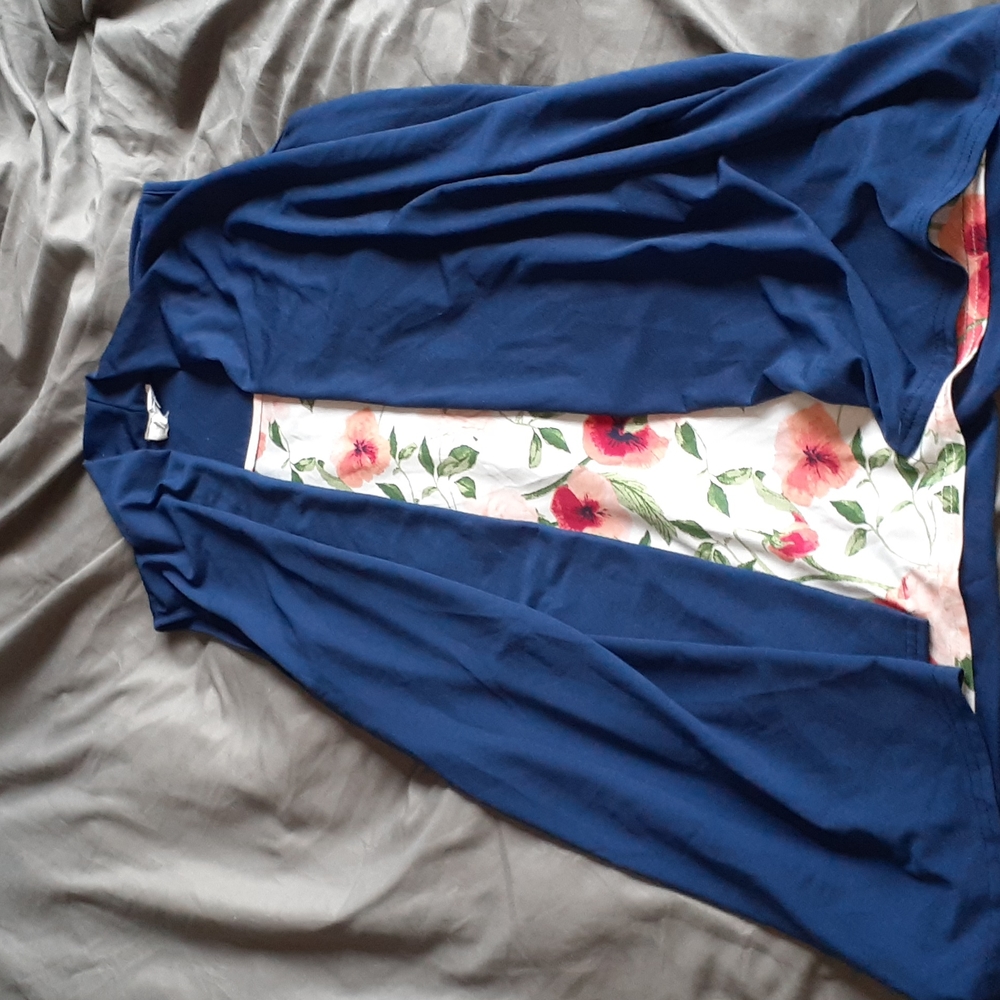Faux Fly Away Cardigan Blouse
